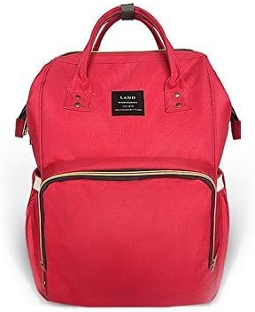 HaDlin Diaper Bags Backpack Multi-function Waterproof Nappy Bag for Large Capacity with Insulated Pockets (Red)