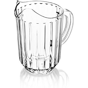 New Star Foodservice 46113 Polycarbonate Plastic Restaurant Water Pitcher, 60-Ounce, Clear, Set of 12