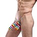 Men's Sexy Weapon for Boudoir Rainbow Stripe Fun Thong G-string Penis Dick Briefs Underwear (Rainbow)
