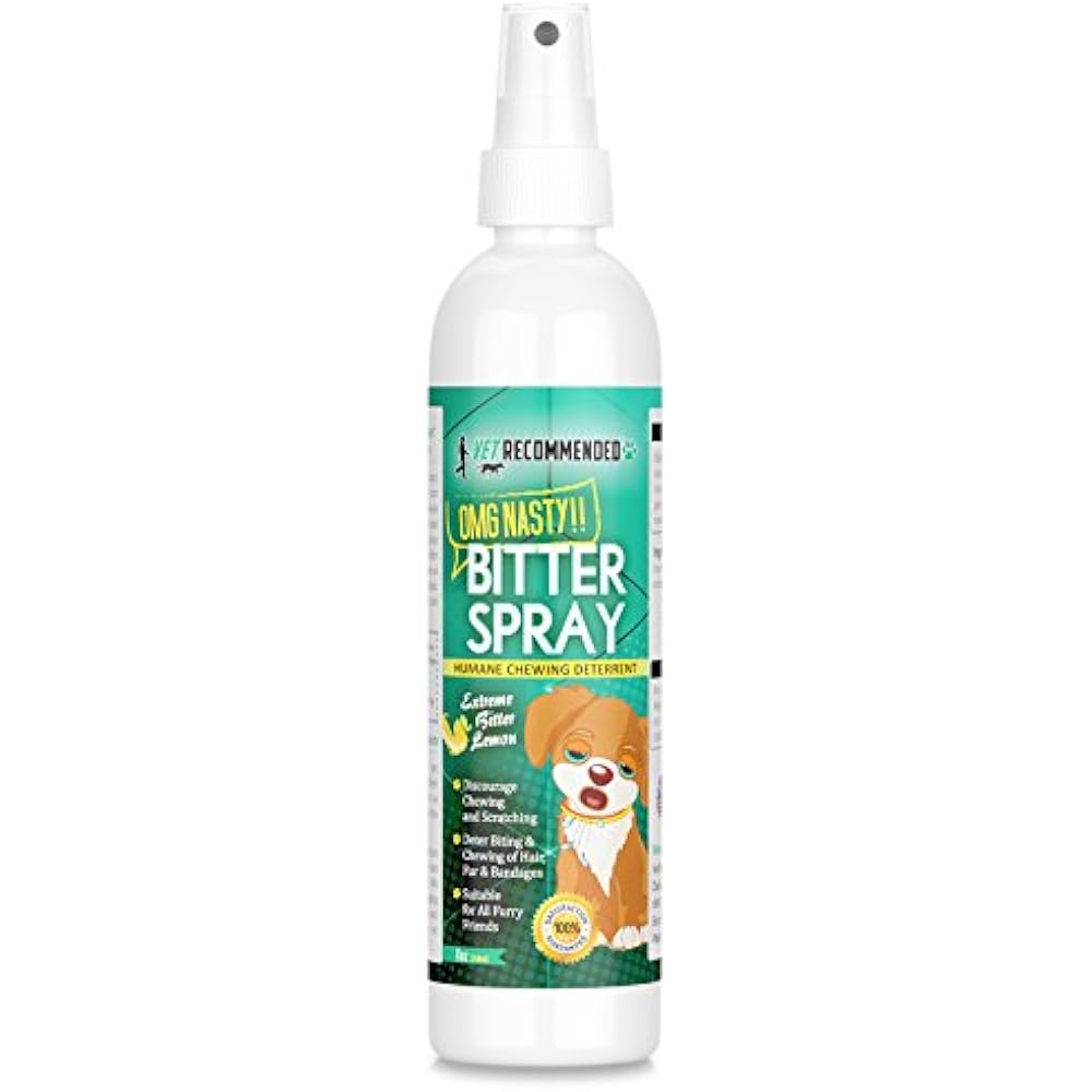 Vet Remended NEW Bitter Lemon Spray For Dogs OMG Nasty Anti Chew