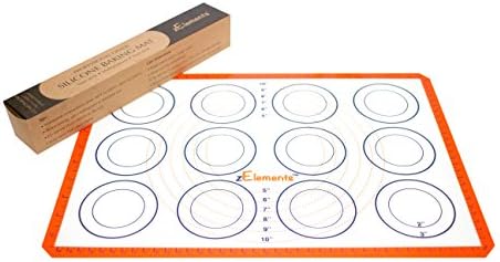 zElements Silicon Baking Mat: Premium, Professional and Food-Grade Silicone Multipurpose Liner / Pastry / Baking Mat with Cookie &amp; Pie Measurements; BPA Free; US Half Sheet Size, 11 5/8'' by 16 1/2''