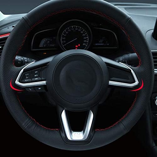 LingStore for Mazda CX3 CX-3 2017 2018 ABS Chrome Inner Button Steering Wheel Panel Cover Trim Console Decoration Molding Accessories 2pcs