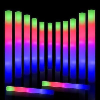 YQXTOOEL 58pcs Giant Glow Foam Sticks 3 Modes Wedding Party Lights