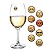 Emoji Wine Charms Magnetic Glass Markers Set of 8 Funny Identifiers for Your Party by Simply Charmed