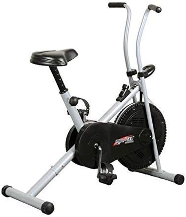Healthex Exercise Cycle For Weight Loss At Home || Air Bike 1001 Exercise Cycle for Home | Gym Cycle for Workout with Adjustable Cushioned Seat | Fixed Handles | Full Body Workout Gym Fitness Cycle Machine With 6 Months Warranty (Silver)