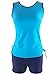 Zando Sporty Printing Tankini with Boyshort Two Piece Retro Swimsuit Beachwear Tank Top Bathing Suit for Women Teen