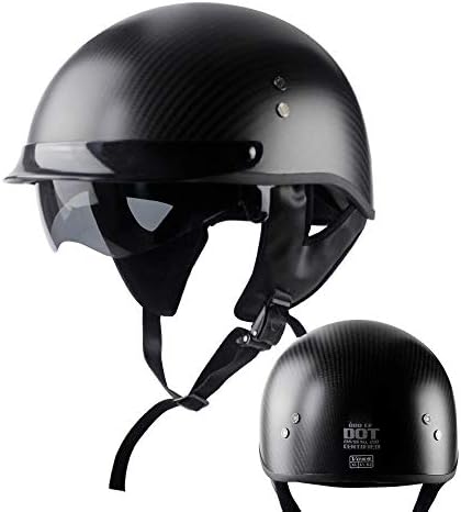 半帽オートバイのヘルメットジェットヘルメットハーフヘルメットオープンヘルメットカーボンファイバークルーザーチョッパースケートボード原付自転車用ヘルメットビルトインゴーグルdot Ece認定ヘルメット 品質検査済