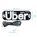 AutoEC Uber Sign, Uber LED Sign Removable Window Decal with Suction Cups, DC 5V USB Adapter Light Logo for Uber and Rideshare Drivers (Blue)