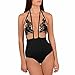 Fanala Women Backless Sheer Mesh Crochet One-Piece Swimwear