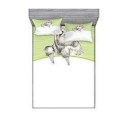 Ambesonne Sloth Fitted Sheet & Pillow Sham