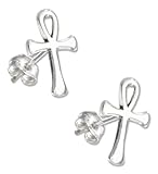 Sterling Silver Mini Ankh Earrings on Posts