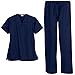 Strictly Scrubs Unisex Classic Scrub Set (Navy, Small)