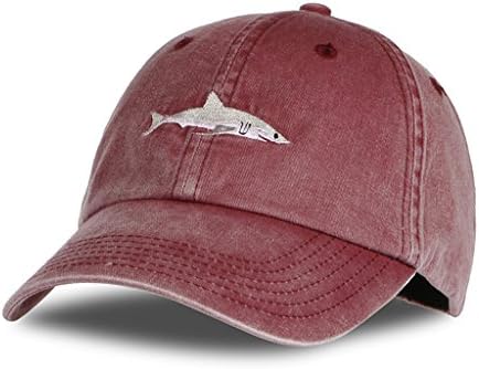 Woman Mens Baseball Cap 100% Cotton Washed Shark Embroidery Adjustable Dad Hat