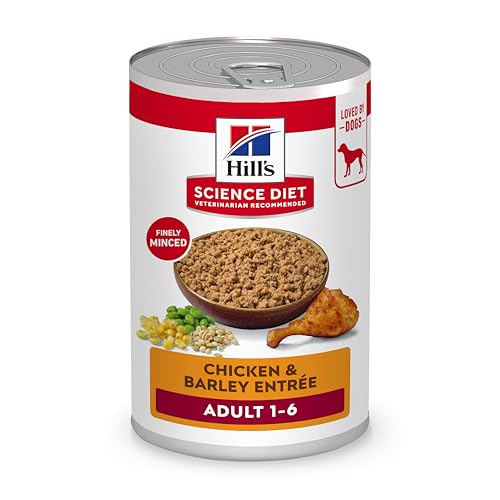 Hill's Science Diet Adult 1-6 Wet Dog Food, Chicken & Barley, 13 oz. Cans, 12-P…