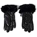 Alpine Swiss Womens Leather Dressy Gloves Faux Fur Trim Cuff Thermal Lining Black XL