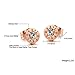 ZARABE Women's 316L Stainless Steel Rose Gold Love Rhinestone Stud Earrings 14mmx8mm-1pair by h