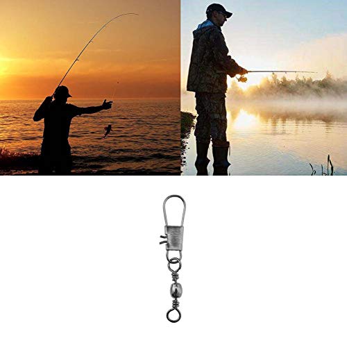 YINETTECH 300 Stücke Barrel Snap Wirbel Angeln Stecker mit Aufbewahrungsbox 6 8 10 12 14 Sicherheit Köder Leine… – Bild 3