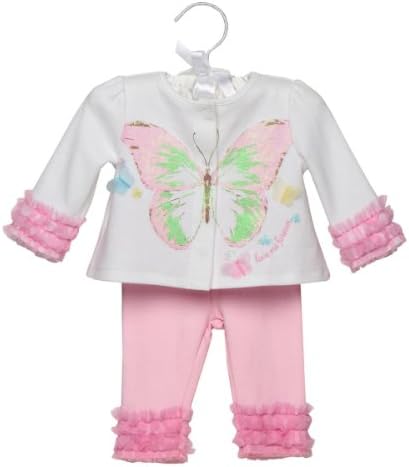 Anne Geddes Baby Girl 2-piece Butterfly "love me forever" Cardigan & Pants Set