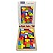 AlleTechPlus Wooden Tetris Puzzle 40 Pcs Brain Teasers Toy for Kids, Wood Tangram Jigsaw Brain Games Educational Toys Gift with New Package