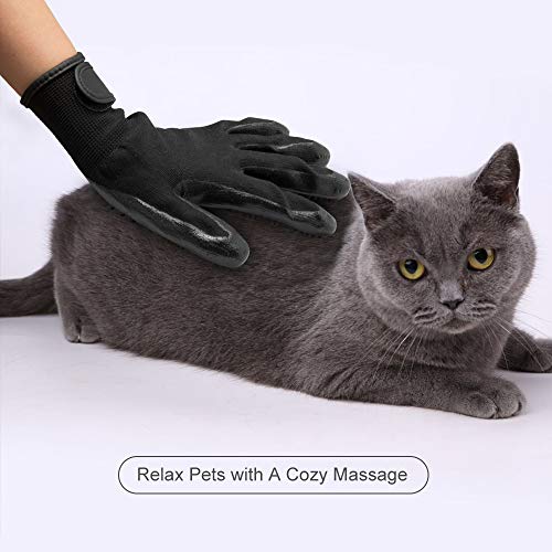 AStar Pet Grooming Gloves, Upgrade Version for Cats/Dogs/Horses,Perfect Deshedding Hair Remover Brush for Shedding,Massaging,Grooming with Both Long&Short Fur(1 Pair for Both Hand)