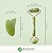 Health 100 Jade Roller for Face - Deluxe Facial Massager for Brighter Skin - Natural Anti Aging Therapy For Eye, Face and Neck - Includes Gua Sha Scraper, Burlap Bag, Guide for Younger Looking Skin