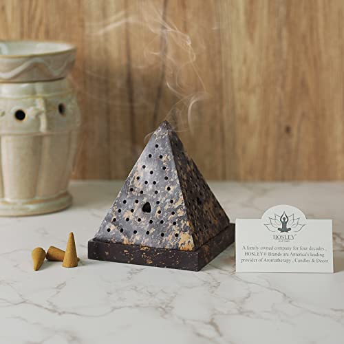 Hosley's 5" High Large Soapstone Triangle Pyramid, Incense Cone Holder