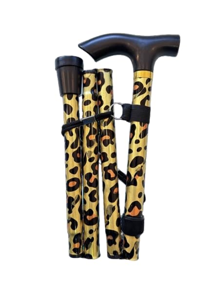 Animal Print Folding Walking Stick: Fashionable and Functional Mobility Aid