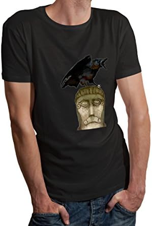 Canonon men 's Cotton Funny Graphic Crewneck Short Sleeve T-shirt Black XXL