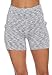 AUU High Waist Running Yoga Shorts Side Pockets Tummy Control Athletic Shorts (Grey&White,L)thumb 2