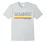 Mens Sacramento California T Shirt Retro Lines 3XL Heather Grey