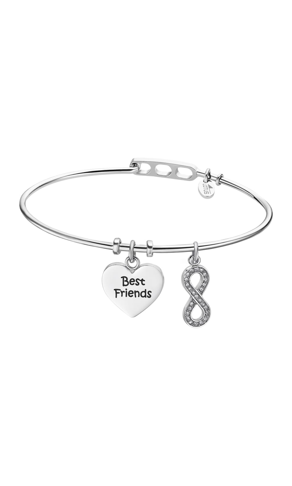 LOTUS STYLE Woman Stainless Steel Asscher Blue zirconia Bracelet