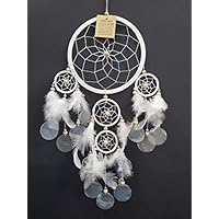 Wooden Ball and Shell Dream Catcher Handmade Wind Chime Wall Hanging Decor 6.5 Inch