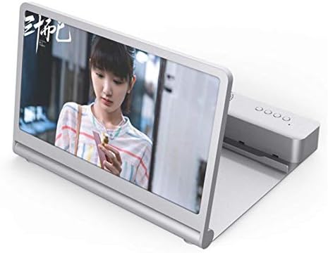 N / A 12 Inch Screen Magnifier for Cell Phone, 6D Hd Universal Desktop Stand with Bluetooth Speaker, Compatible with All Smartphones(Color:B)