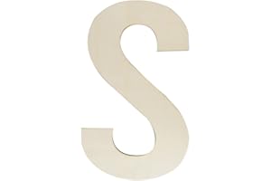 HONGMA Wooden Letters 12 Inch, Big Wooden Letter S Shapes Cutouts Blank Unfinished Large Wood Alphabet Letters for DIY Crafts Wall Decor Painting Wedding Birthday Party Decoration Room Home Decorations