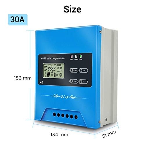 iSunergy 30A MPPT Solar Charge Controller 12V/24V/48V Auto Working Buck Solar Panel Battery Regulator Maintainer with LCD Display for Solar Panel Battery Overload Protection - Thumbnail 5