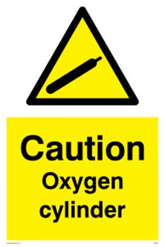 Caution Oxygen Cylinder Sign