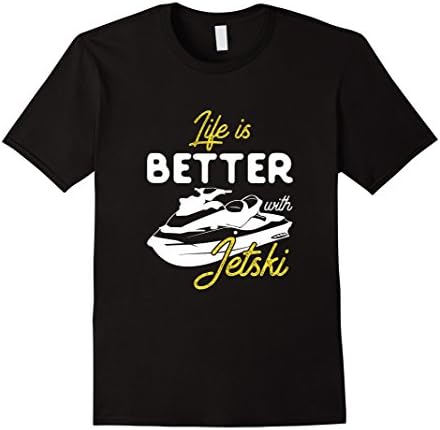 Men's Life is Better With Jetski T Shirt 2XL Black