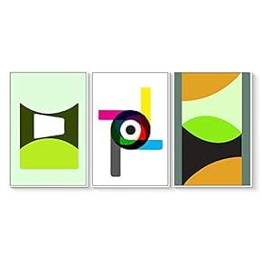 3 Piece Floating Framed Canvas Wall Art for Living Room, Bedroom The Geometry Canvas Prints for Home Decoration Ready to Hang - 16"x24"x3 Panels