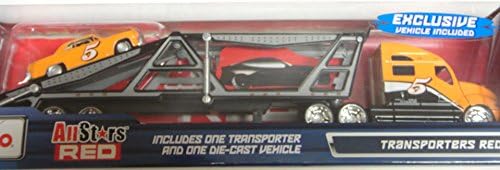 MAISTO ALL STARS EXCLUSIVE ORANGE AND BLACK TRANSPORTER WITH ORANGE MALIBU 1:64 DIE-CAST