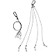 Bayyee Rope Hanger Hanging Basket Plant Holders for Indoor and Outdoor LED Grow Light Aquarium Lighting Tank Lamp, Stainless Steel (16'' Black 1Pair)