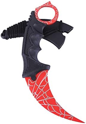 Charque Karambit Knife, Tracffy Pocket Knife CS GO Tactical Blade with Sheath, Survival Combat Hunting Camping Tool, UK Legal 3.5-Inch Blade Length