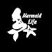 Mermaid Life Starfish Decal Vinyl Sticker|Cars Trucks Vans Walls Laptop| White |5.5 x 5.5 in|LLI250