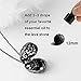 Maromalife Essential Oil Diffuser Necklace with Lava Stone Beads, Lovely Heart Aromatherapy Diffuser Locket Pendant with 6 PCS Lava Rocks and 25.5inches Adjustable Chain Gift Set (Black)