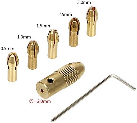 0.5-3mm Micro Twist Drill Chuck Set Inner Diameter 2.35mm /3.17mm /2.00mm 5pcs/Set Small Electric Drill Bit Collet