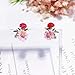 BulingVV 18K Gold Plated CZ Pink Daisy Sunflower and Red Poppy Flower Charm Women Girls Stud Earrings