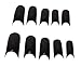100 Pcs Black Acrylic French Style Artificial Half False Nails Nail Art Tips + Box + Glue