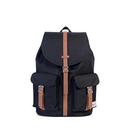 Herschel Supply Co. Dawson Backpack, Black/Tan Synthetic Leather,One Size