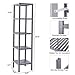 SONGMICS 5-Tier Bamboo Bathroom Shelf, Narrow Shelving Unit, Multifunctional Storage Rack, Corner Rack, for Kitchen, Living Room, Bedroom, Entryway, Bathroom, Grey UBCB55GY