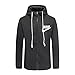 CLANMILUMS Men's Drawstring Hooded Lightweight Sports Jacket Windproof Windbreaker (Large, Black)