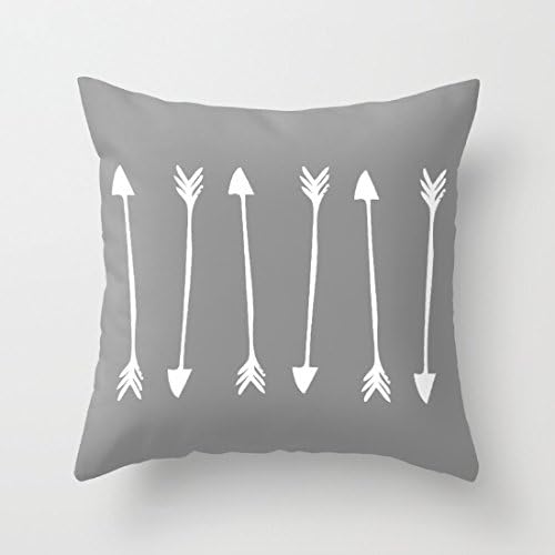 Poppylife Grey Arrows Square Throw Pillow Covers 20"x 20"